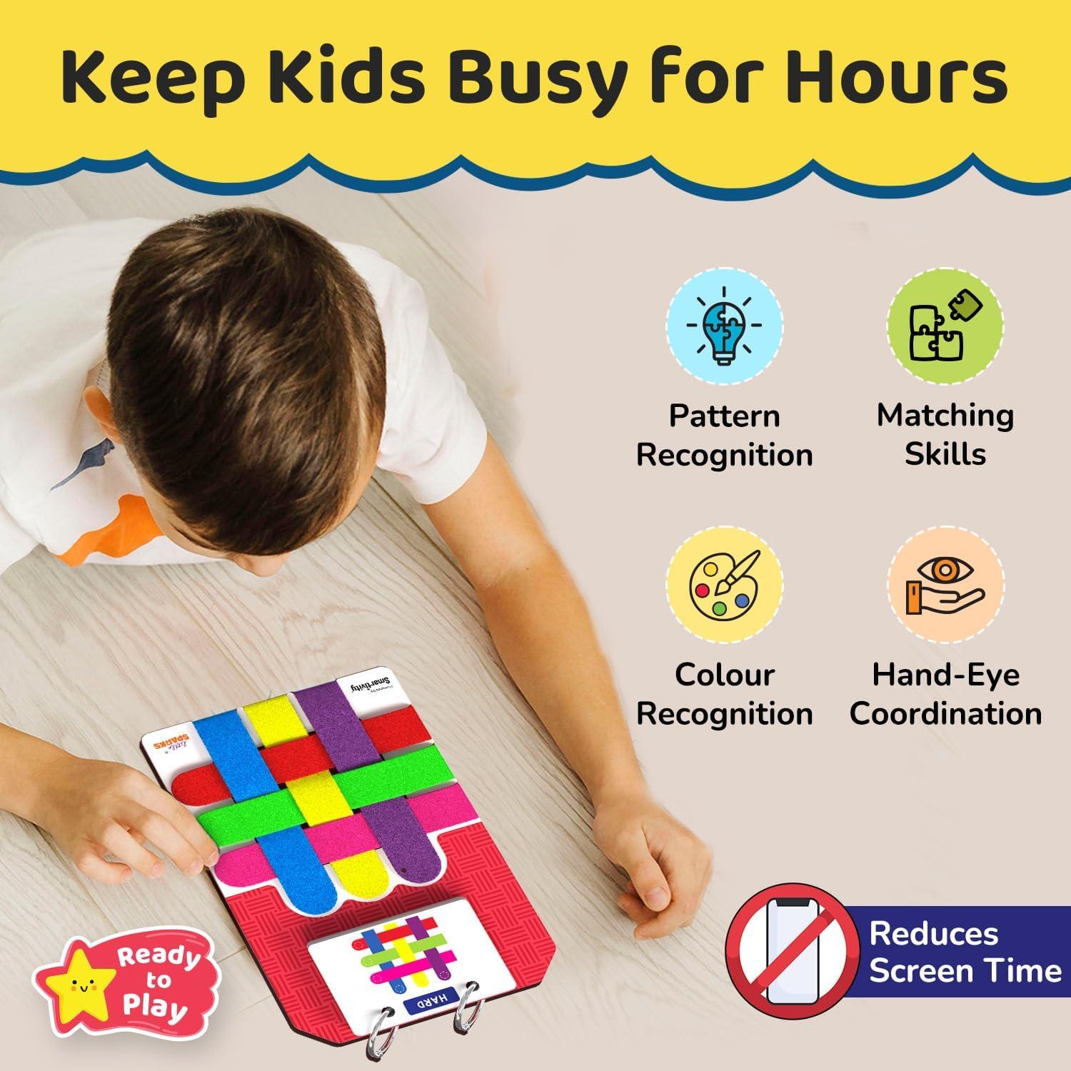 image:imageSmartivity Pattern Puzzle Game for Kids 48 Years  Color amp Pattern Matching Toy  30 Challenges I HandEye Coordination Logical Thinking  Educational Travel Game for Ages 45678 Boys amp Girls